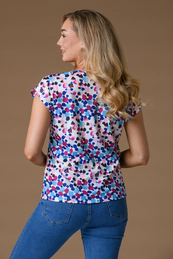 Emily S/S Tee - Blue/Pink-T Shirts-Paco