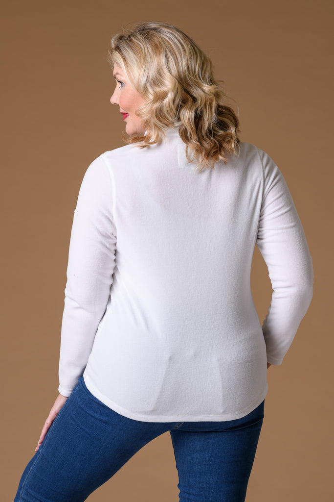 Fleece 1/2 Zip - White-Fleece-Paco
