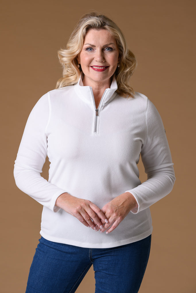 Fleece 1/2 Zip - White-Fleece-Paco