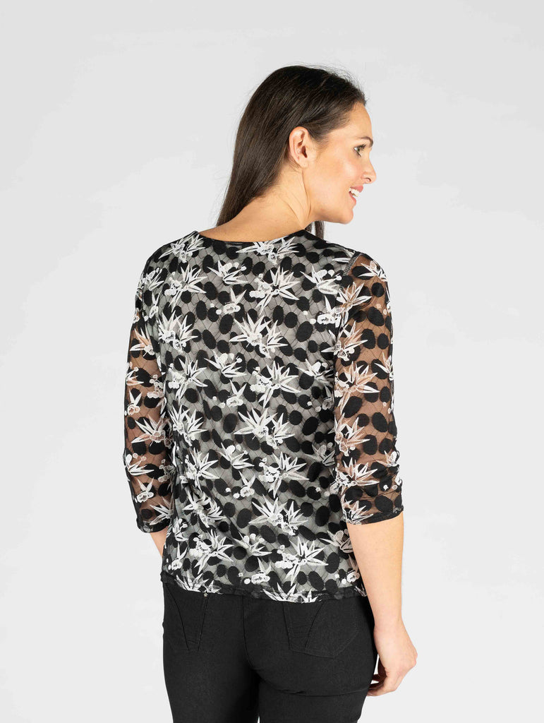 Floral Lace top Round-Tops-Paco