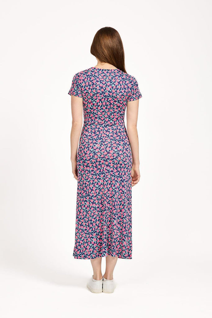 Floral Print Knot Dress - Pink-Dresses-Paco