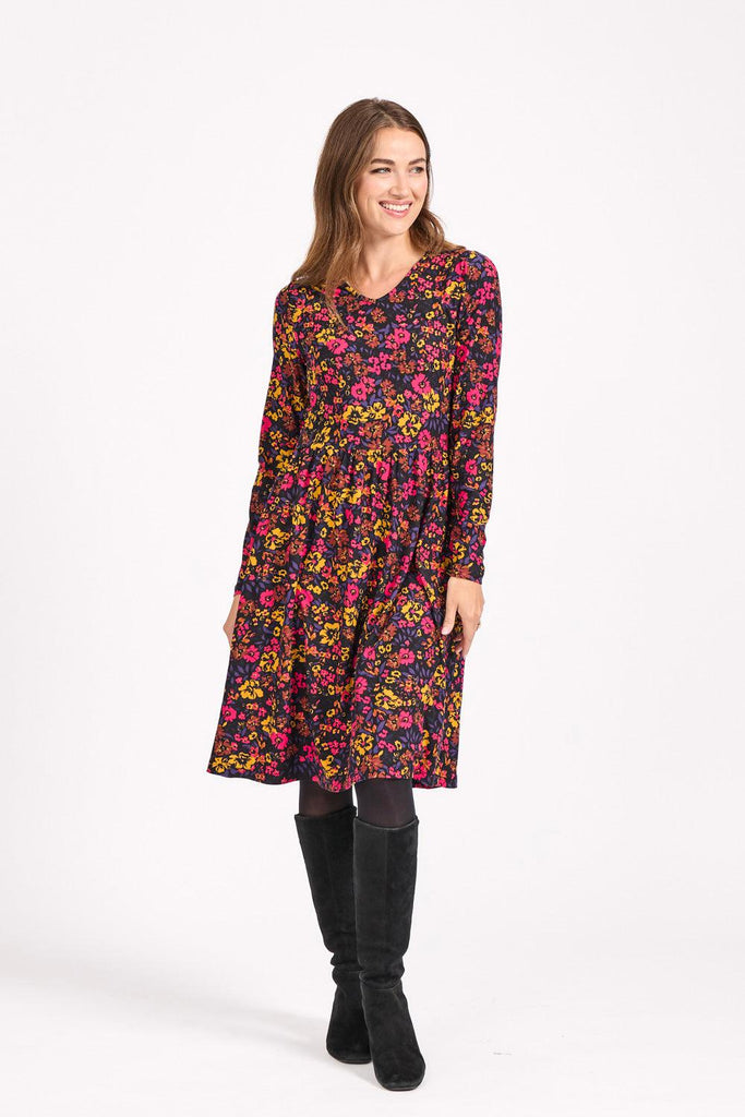 Floral Print Soft Touch Dress-Dresses-Paco