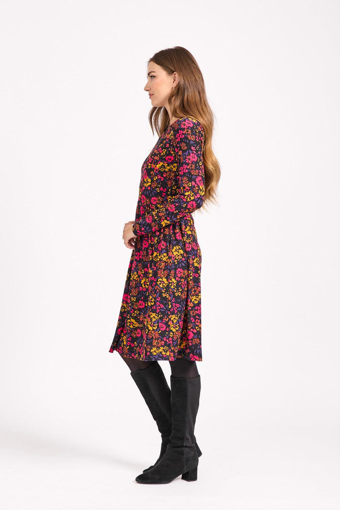 Floral Print Soft Touch Dress-Dresses-Paco