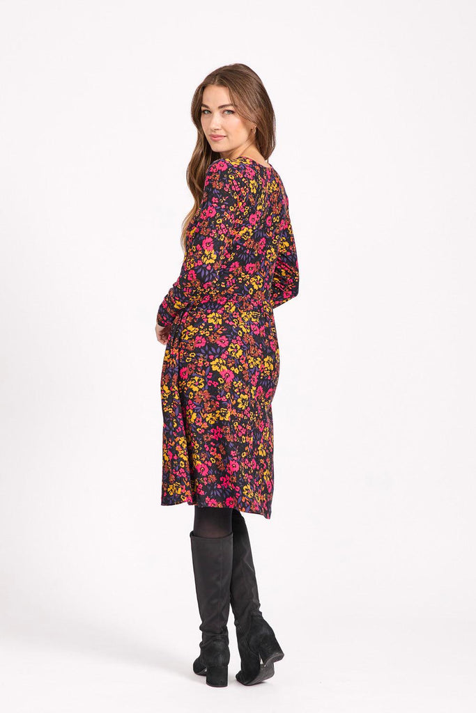 Floral Print Soft Touch Dress-Dresses-Paco