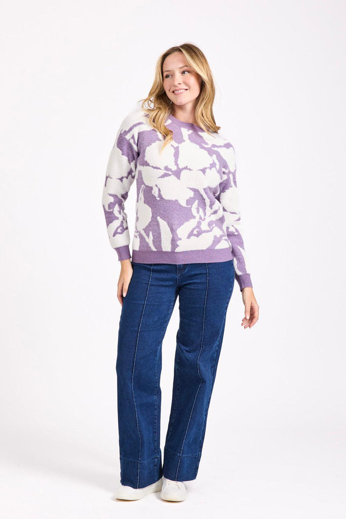 Floral Silhouette Jumper-Knitwear-Paco