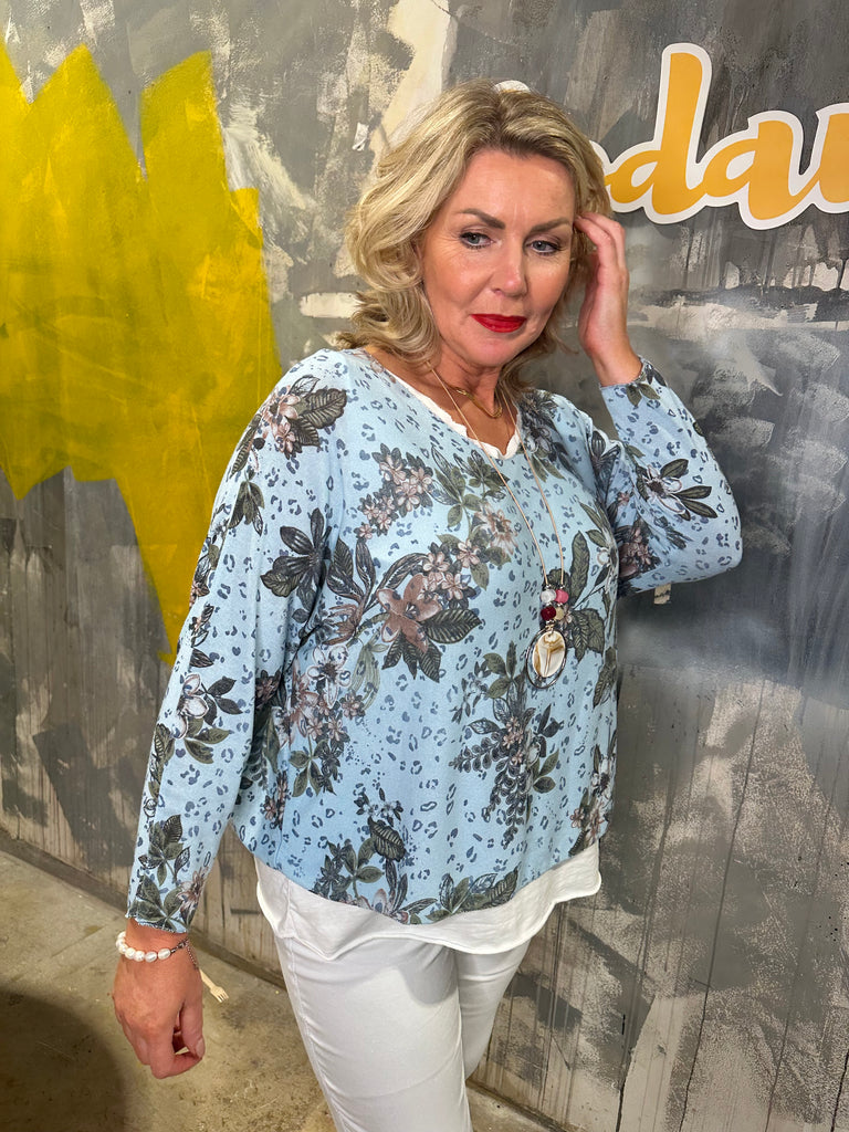 Flower Layers Top - Blue-Tops-Paco