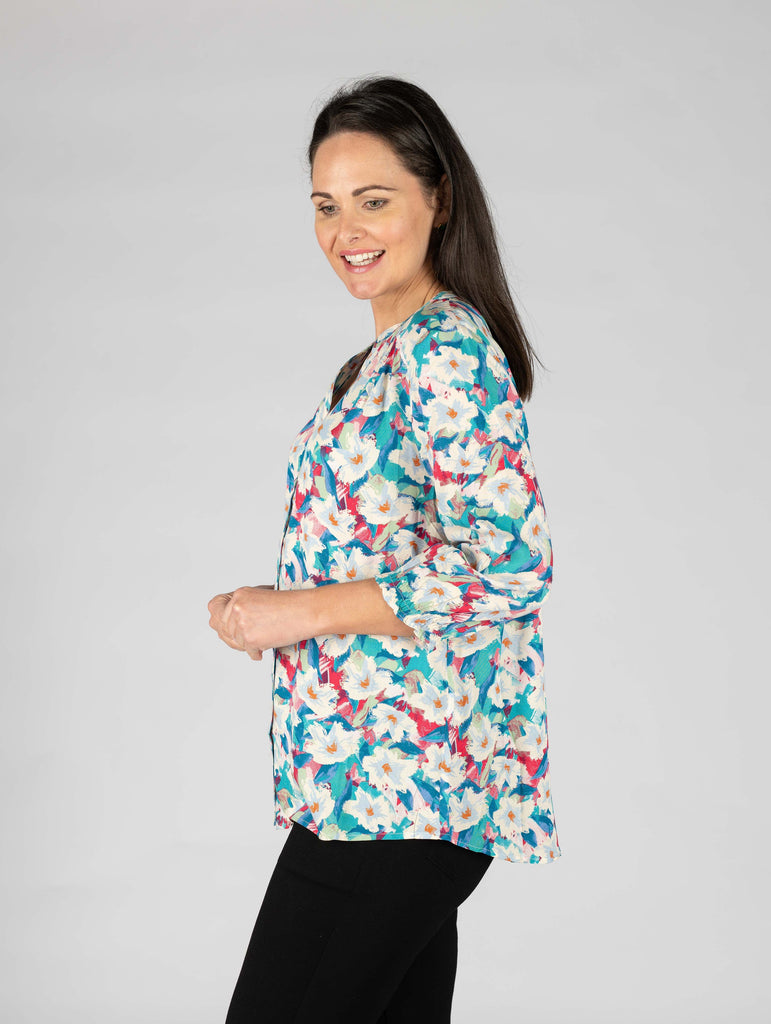 Flower Print Blouse-Tops-Paco