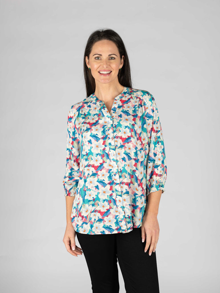 Flower Print Blouse-Tops-Paco