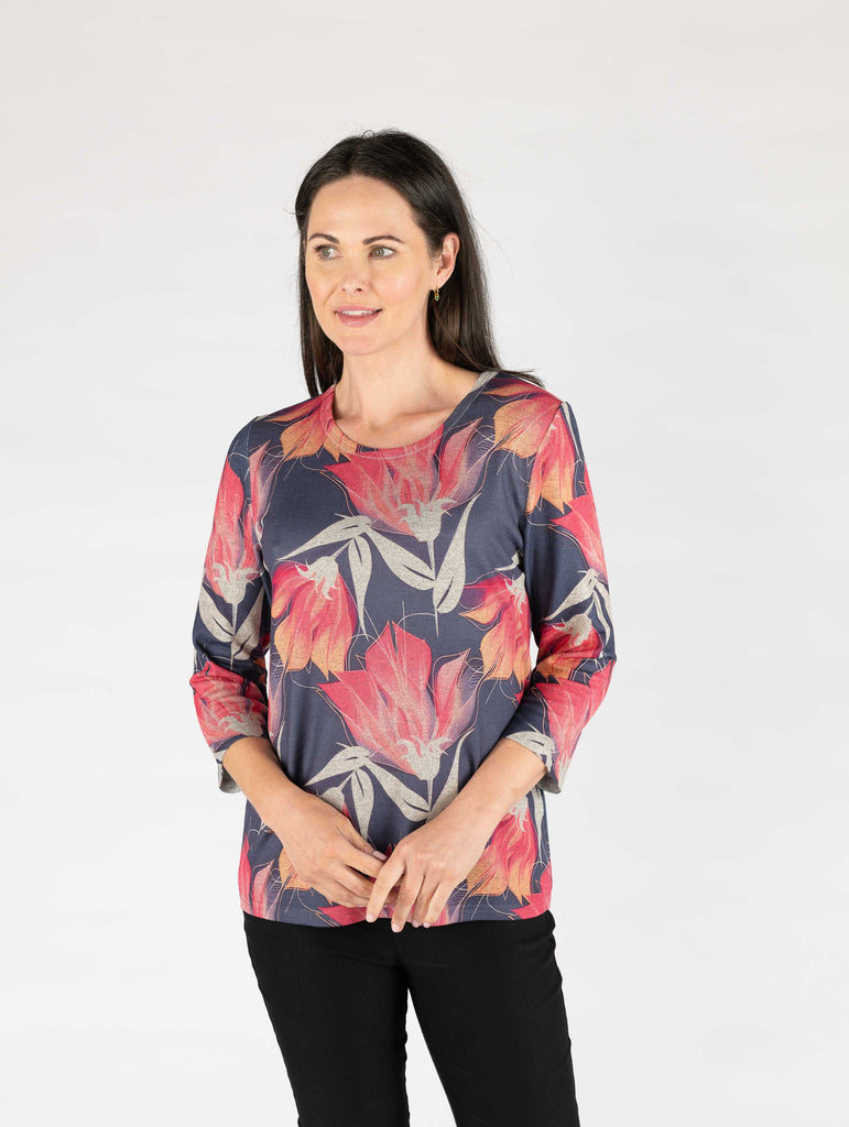 Flower Print Top-Tops-Paco