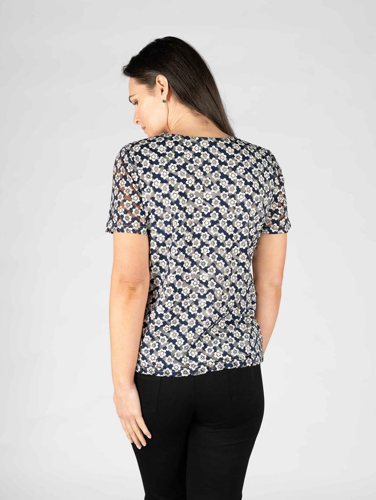 Flower lace top-TOP-Paco