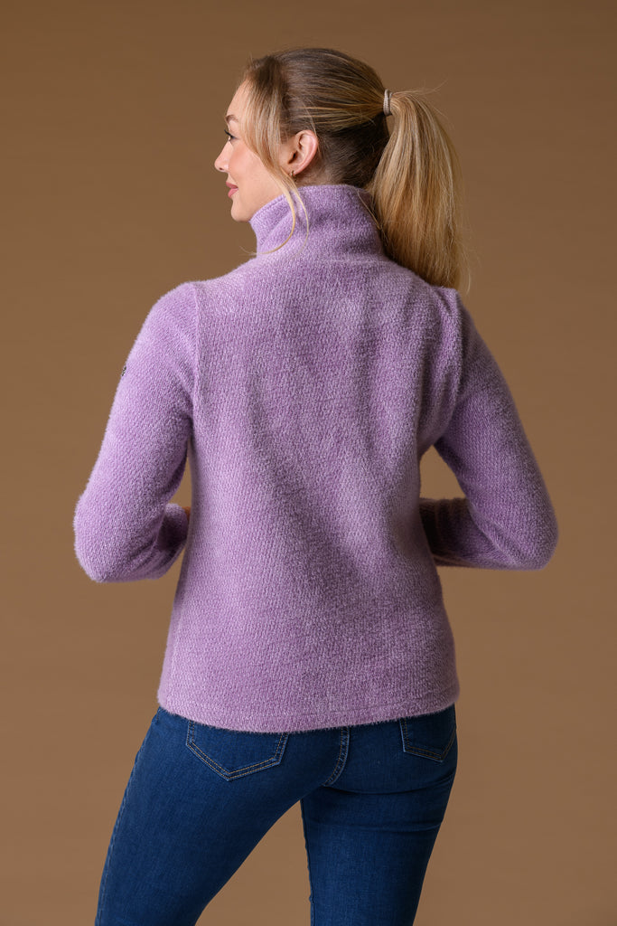Fluffy Boucle Jacket - Purple-Fleece-Paco