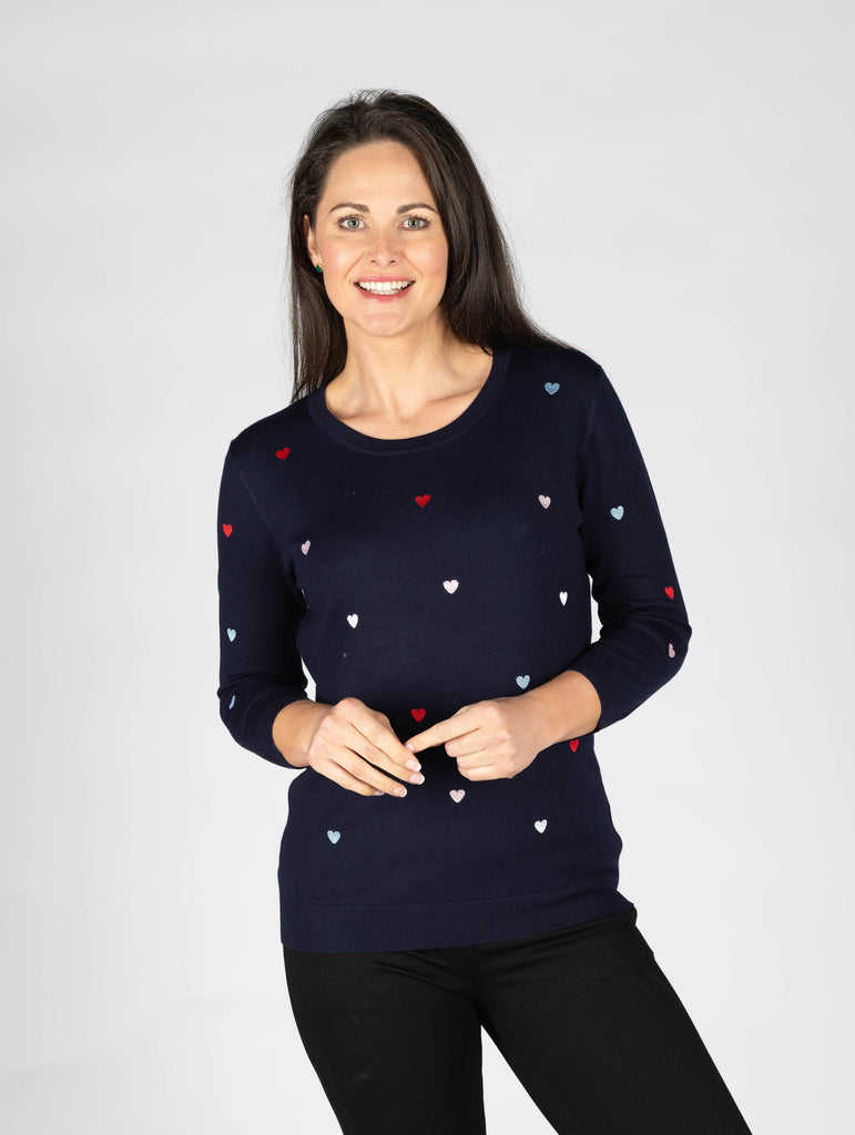 Heart Printed Sweater-Paco