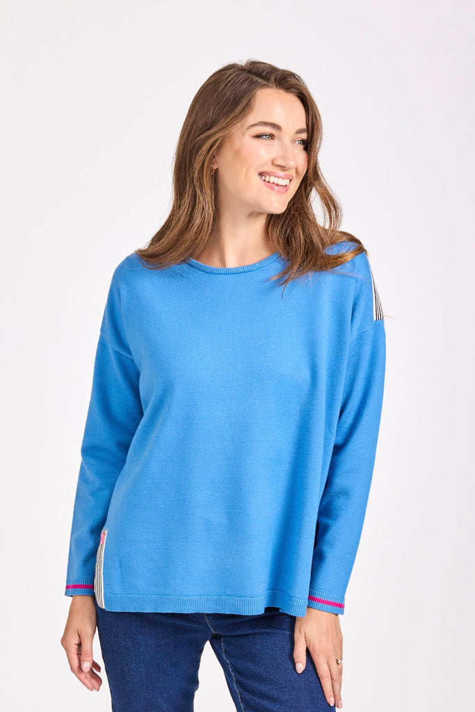 Jumper with stripe inserts-Knitwear-Paco