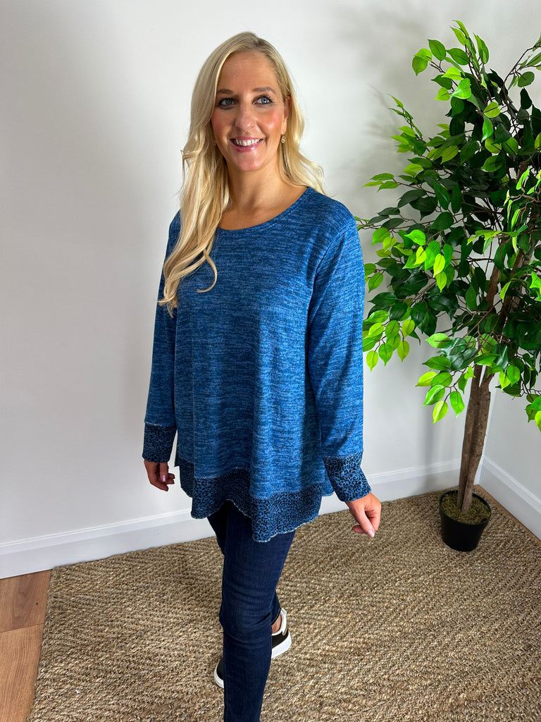 Knitted Crew Neck Tunic-Tops-Paco