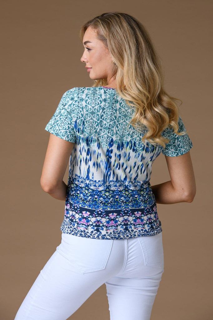 Laura Print Tee - Blue-Casualwear-Paco