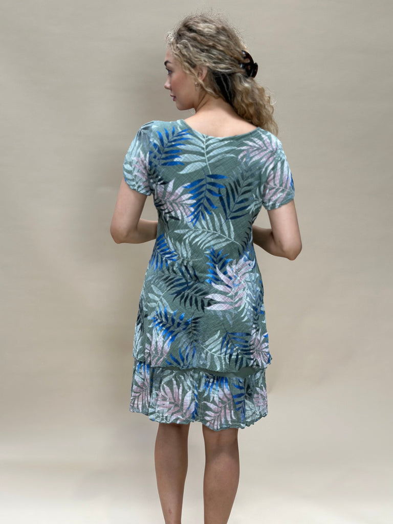 Leaf Print Dress-Dresses-Paco