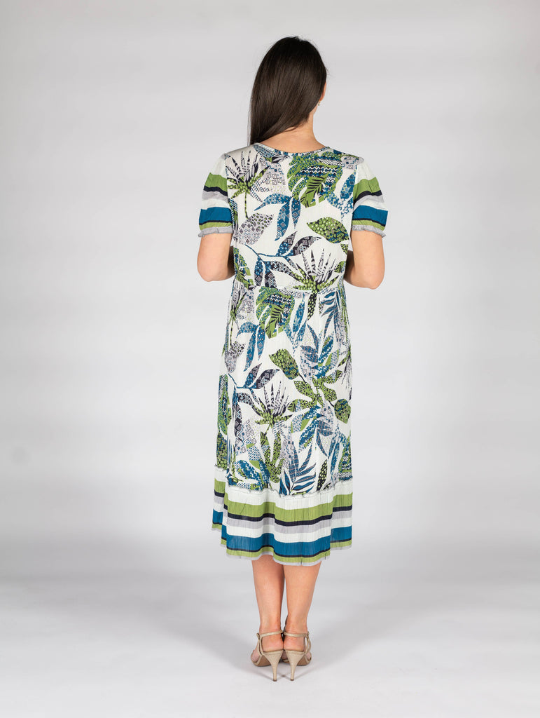 Leaf Print Dress-Dresses-Paco