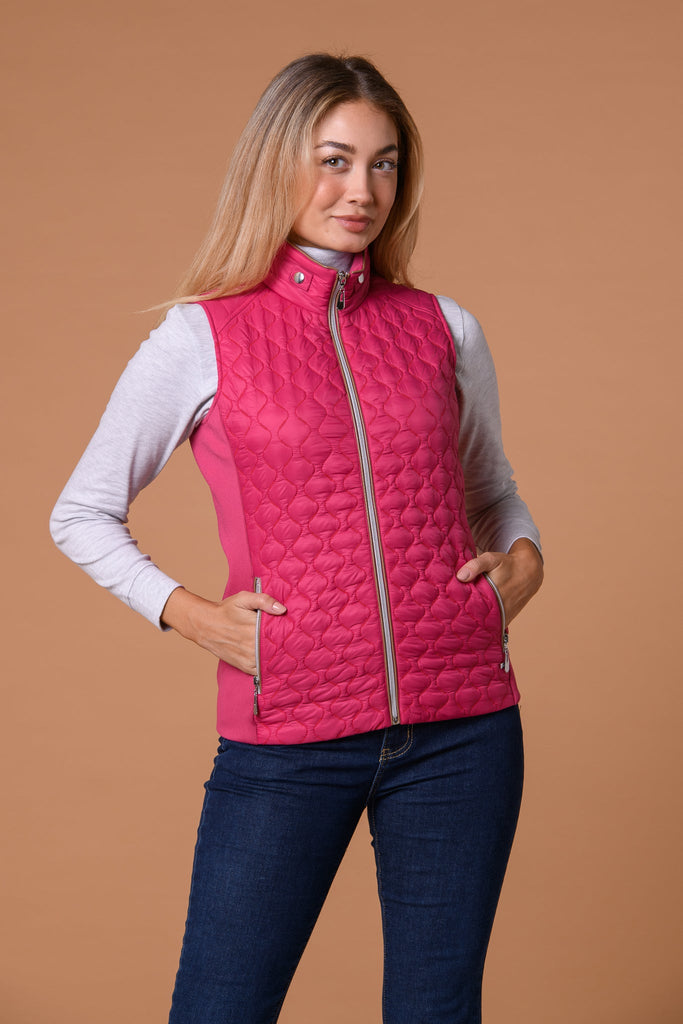 Leather Trim Onion Gilet-Gilets-Paco