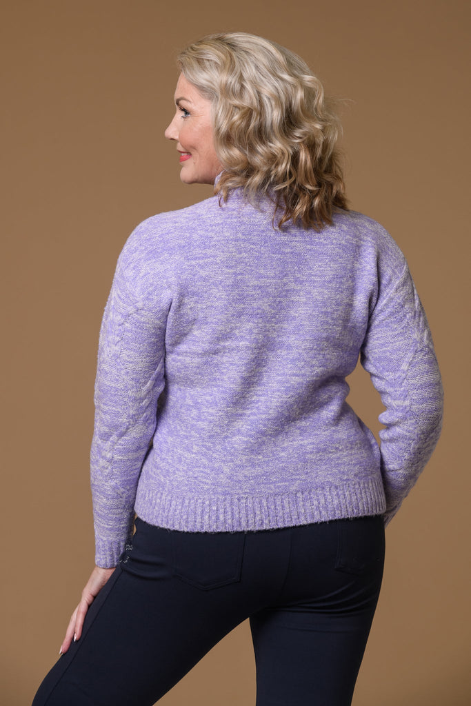 Melange Turtle Neck PURPLE-Knitwear-Paco