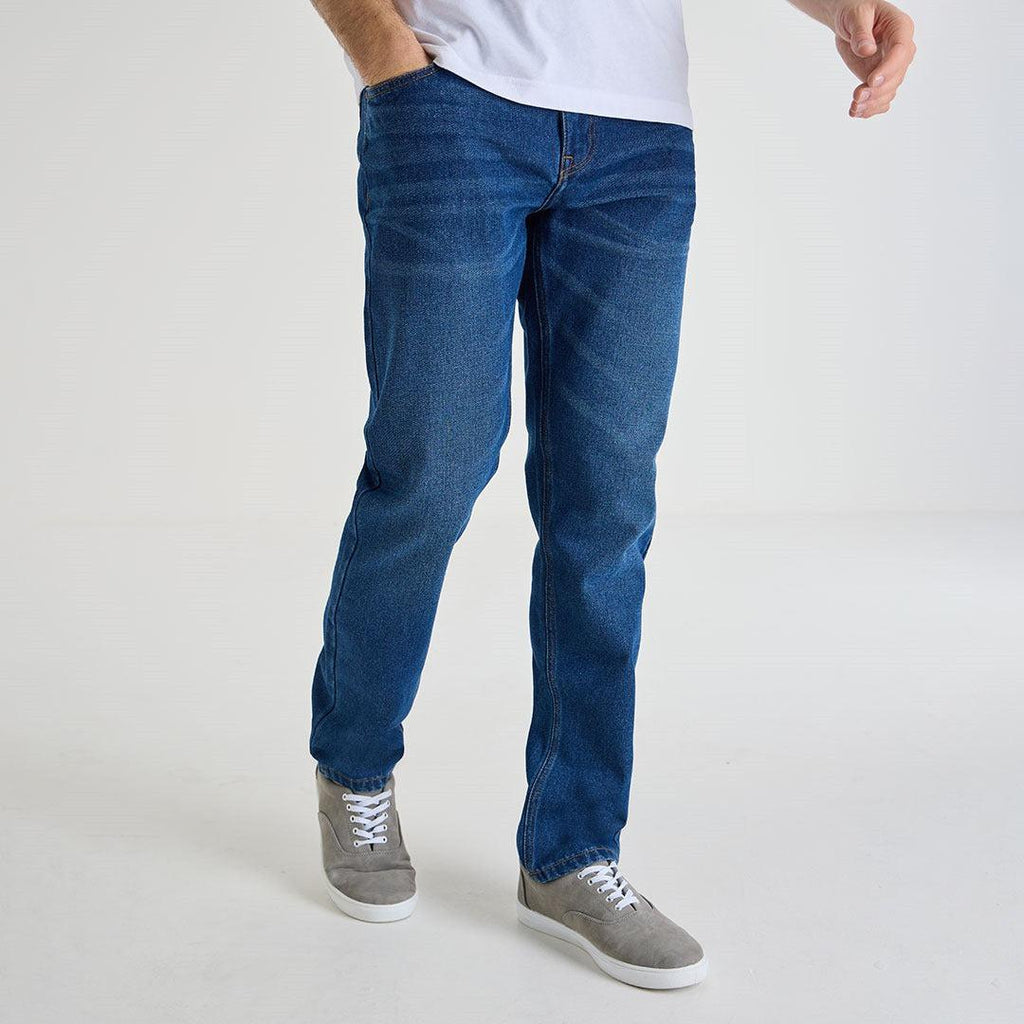 Mens Dark Blue Jeans-Menswear-Paco