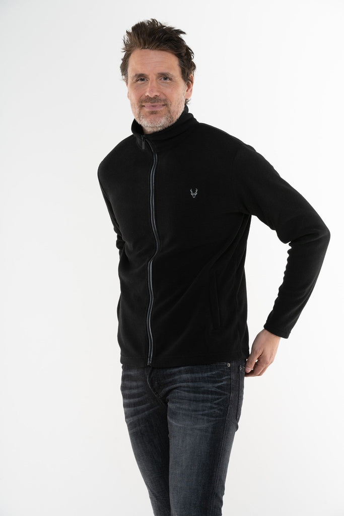 Mens Full Zip Fleece - Black-Menswear-Paco