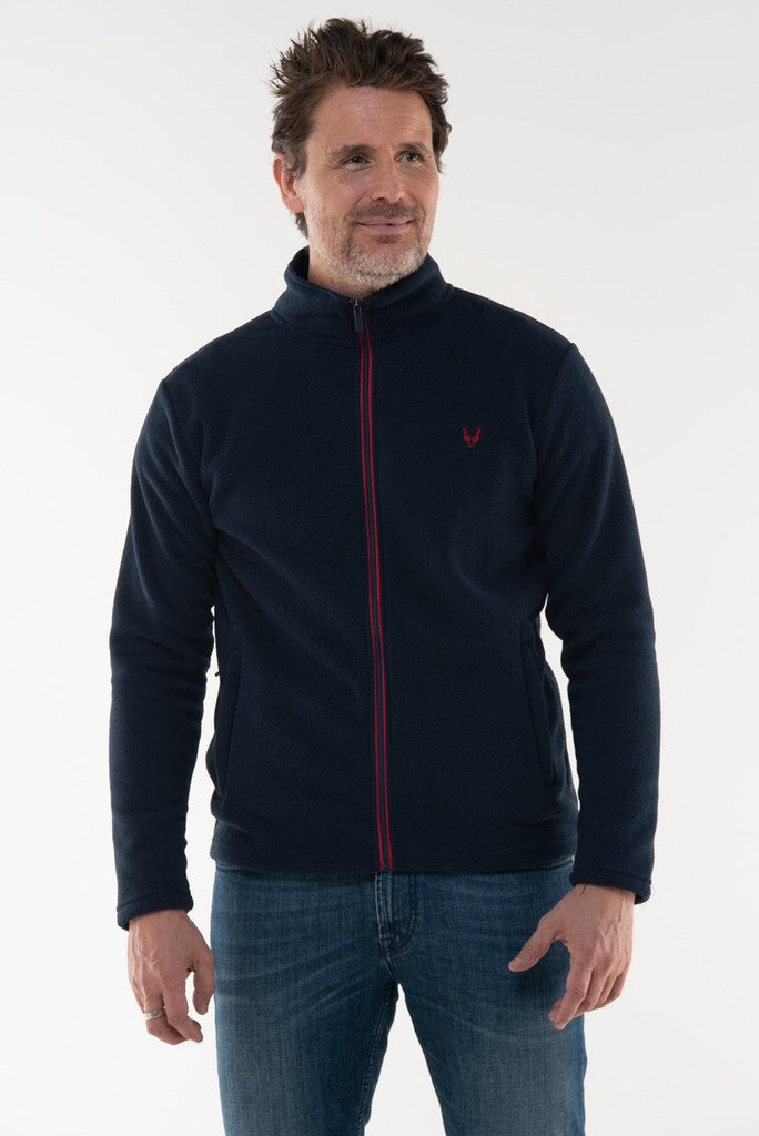 Mens Full Zip Fleece - Navy-Menswear-Paco