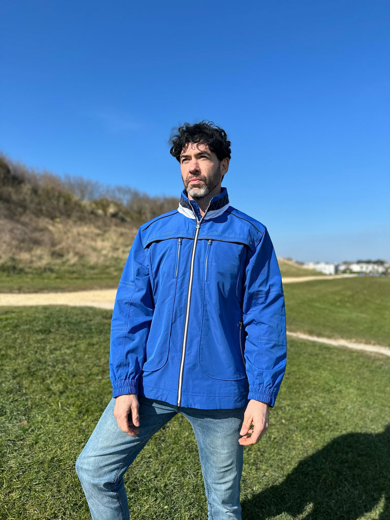Mens Stitch Detail Jacket - Blue-Jackets-Paco
