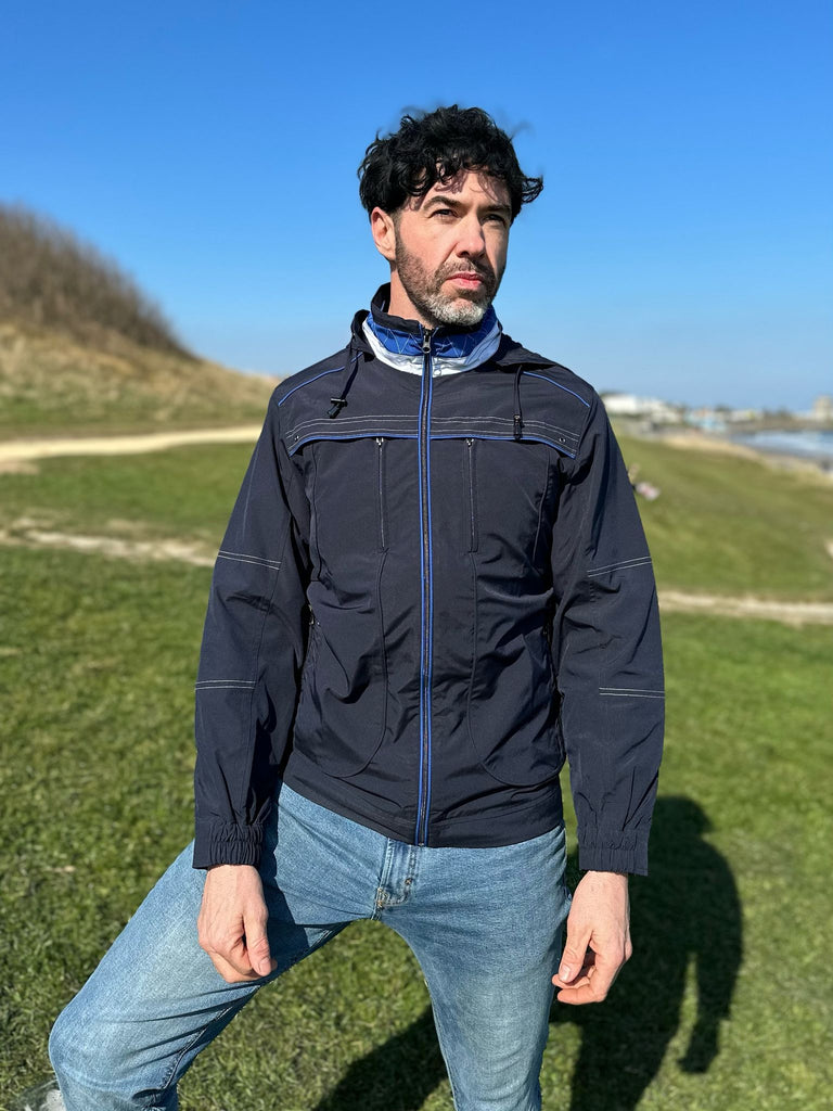 Men’s Stitch Detail Jacket - Navy-Jackets-Paco