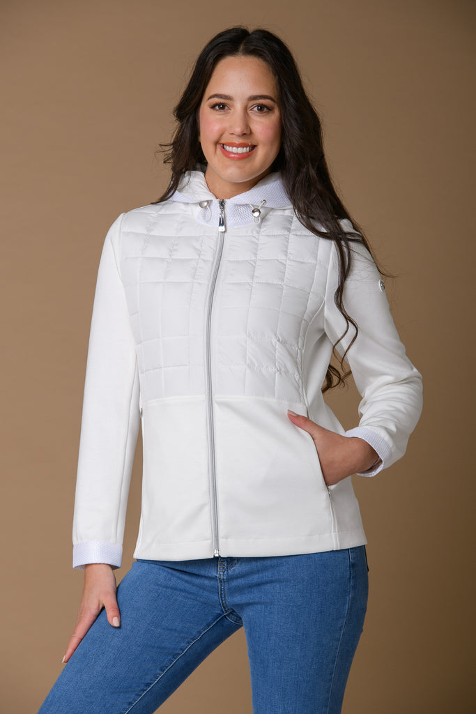 Mesh + Quilt Jacket - Snow White-Sportswear-Paco