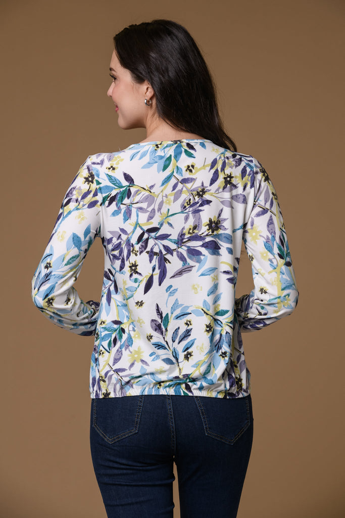 Multi Leaf S.Soft Top BLUE PRINT-Tops-Paco