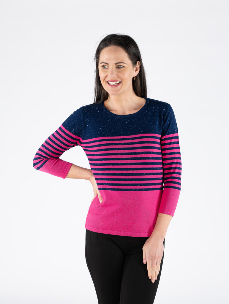 Navy Stripe Jumper-Jumpers & Cardigans-Paco