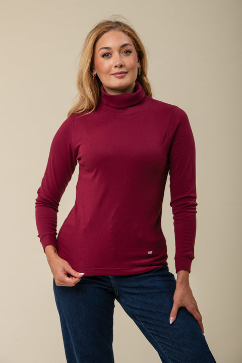 Cotton Roll Neck – Dark Red