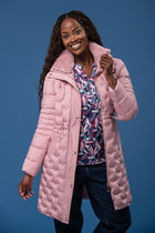 Fur Trim V Quilt Jacket – PINK