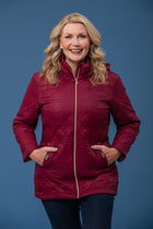 Designer Diamond Quilt Jacket WZODW WINE