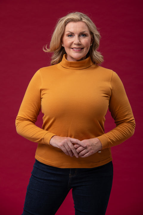 Cotton Roll Neck – Mustard