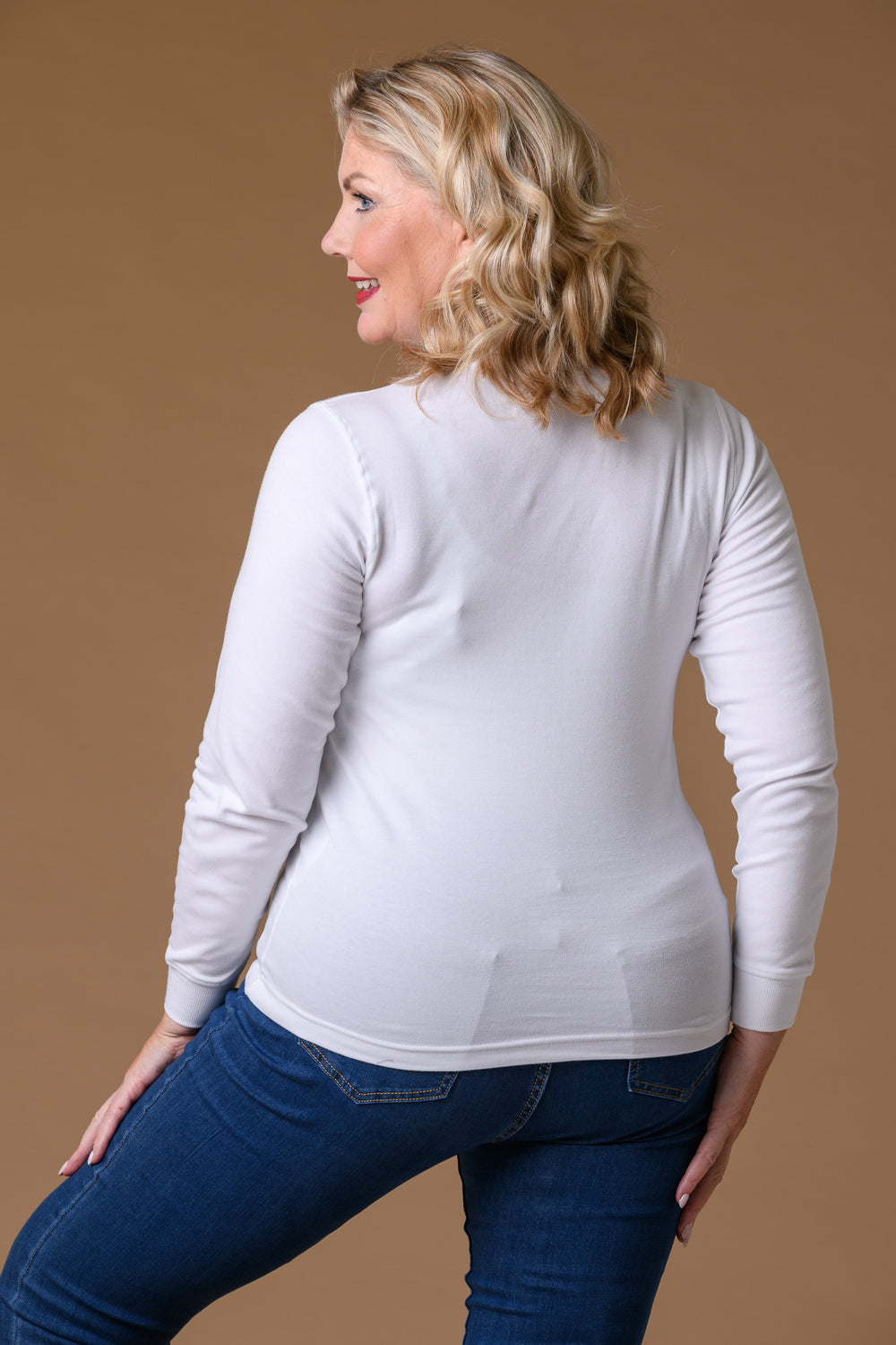 Cotton Roll Neck BLEACHED WHITE