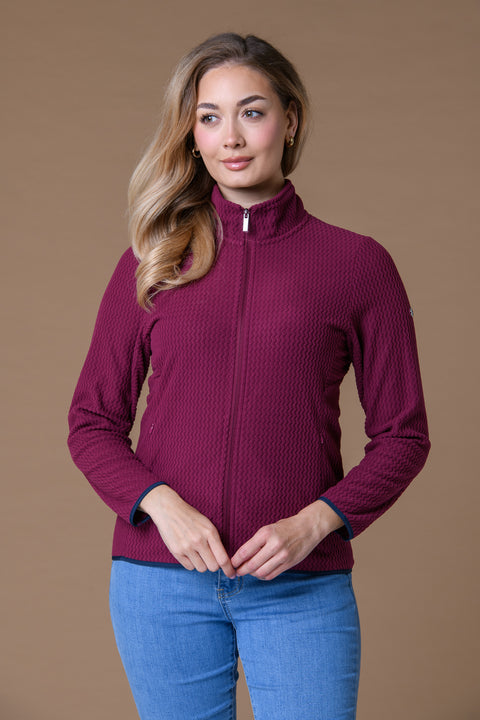 Zig Zag Full Zip Top WINE