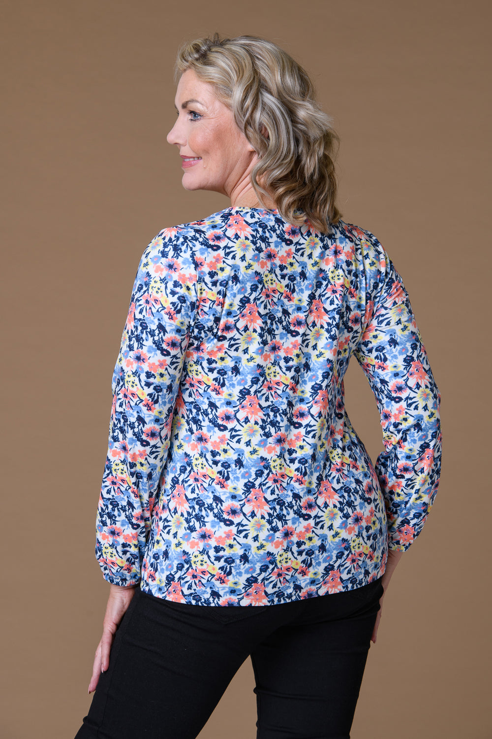 Keyhole Supersoft Top Pink Floral