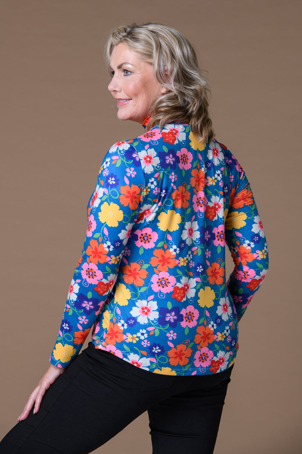 S.Soft Turtleneck top BLUE RETRO