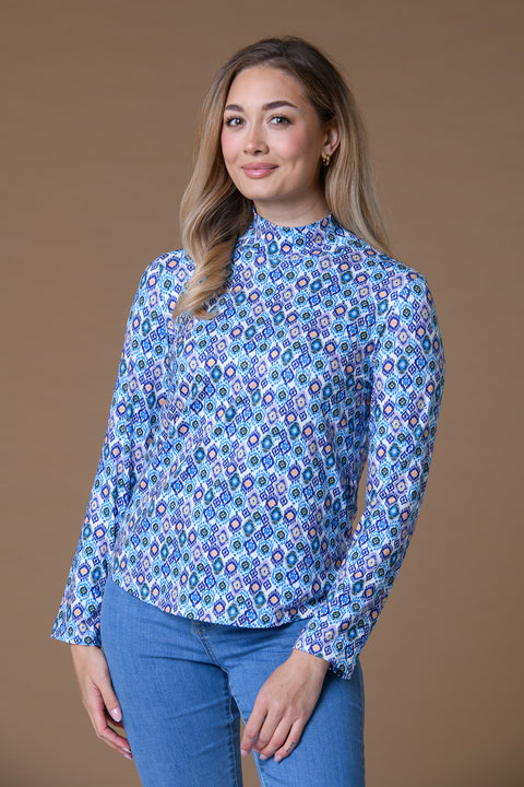 S.Soft Turtleneck top BLUE