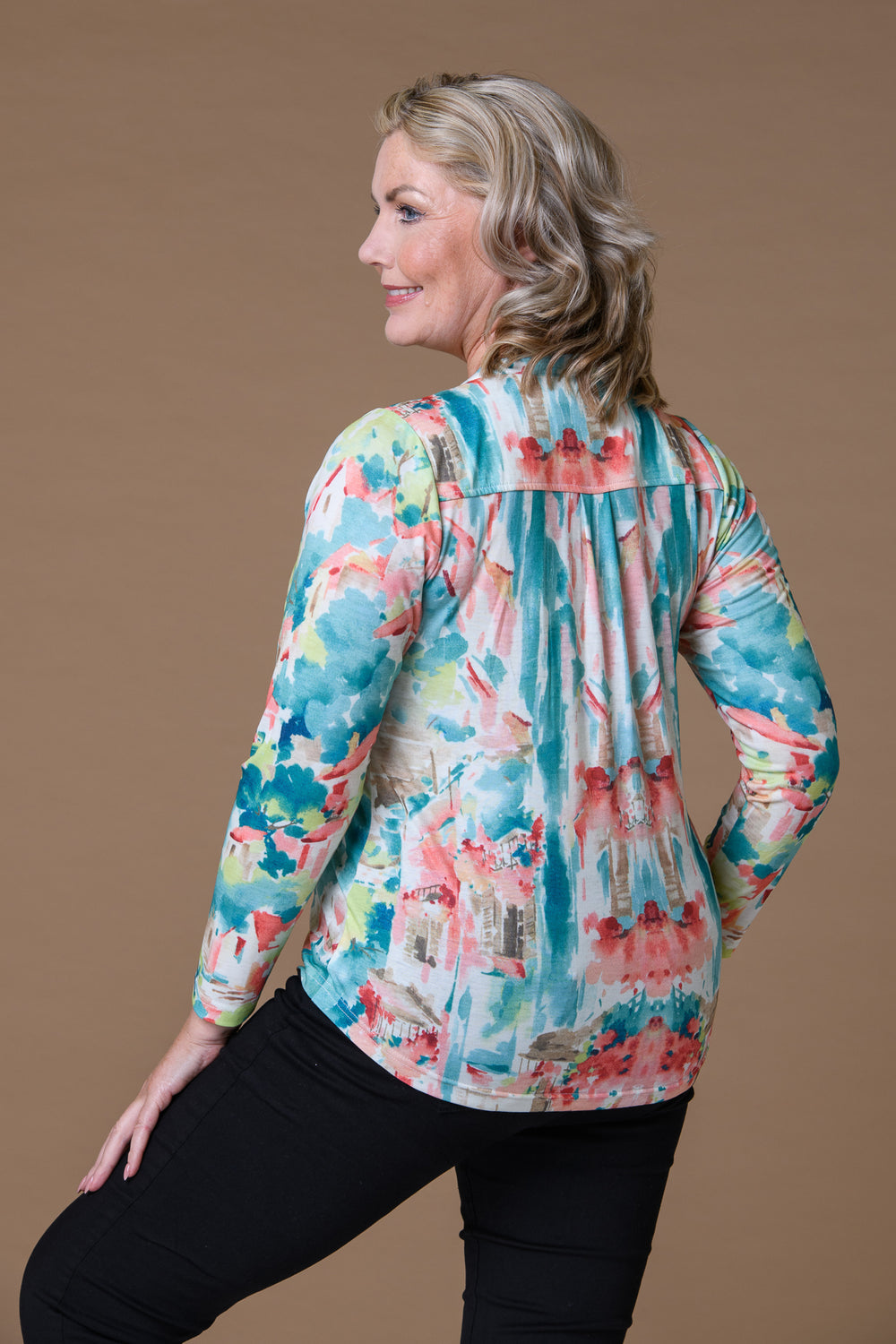 Flower Button Emily Top GREEN