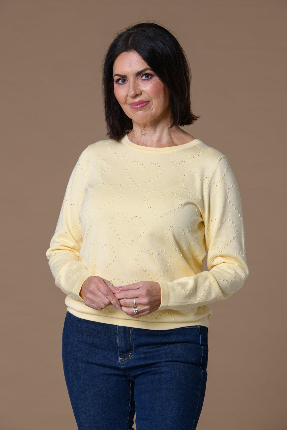 Dotted Hearts Sweater LEMON