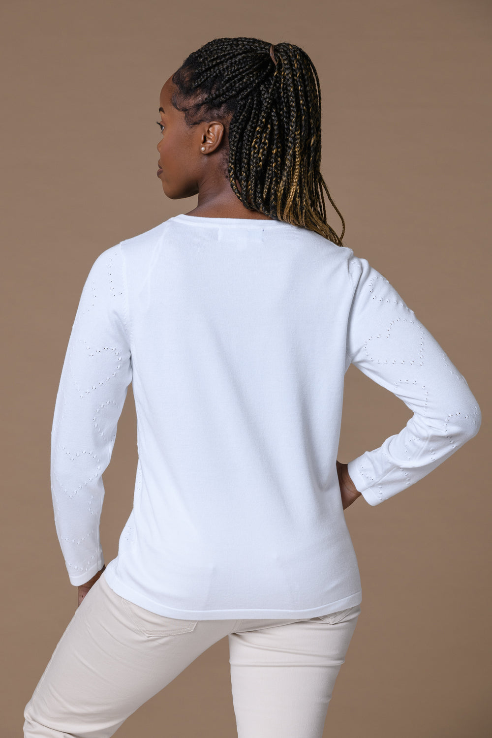 Dotted Hearts Sweater WHITE