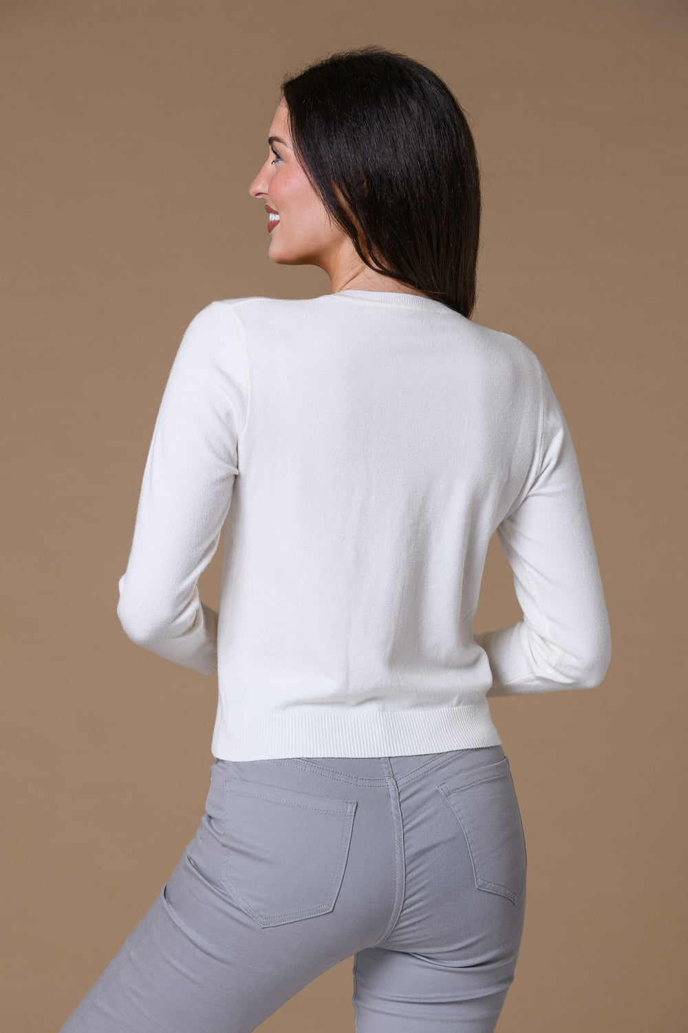 Placement Flower Sweater KP177606 CREAM