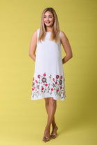 Rose Print Dress White/Red