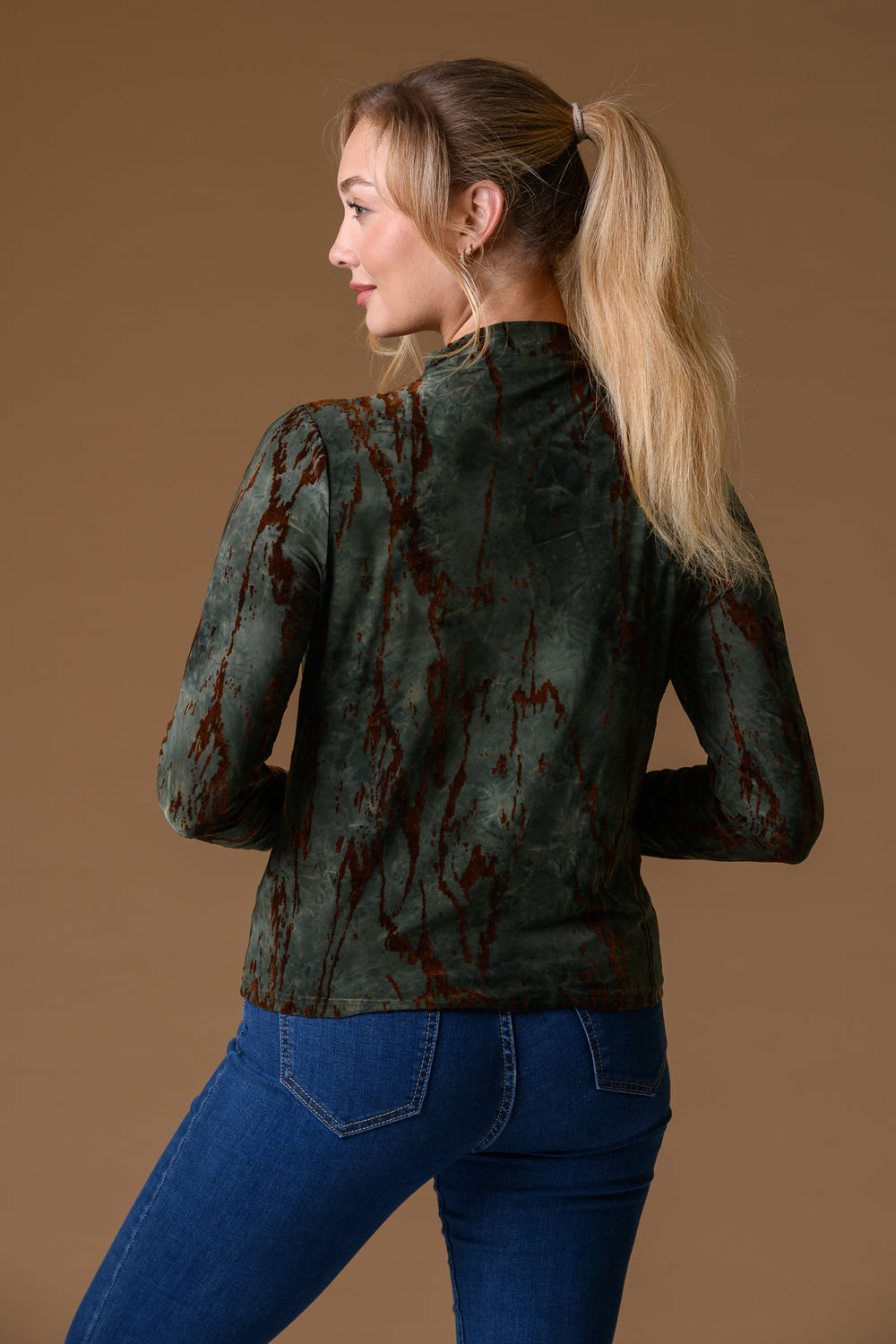 Tie Dye Detail Top GREEN