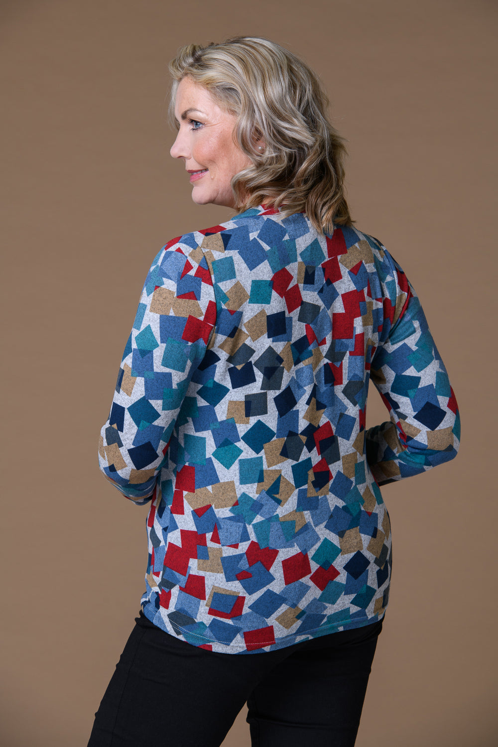 Multi Squares Brush Top BLUE