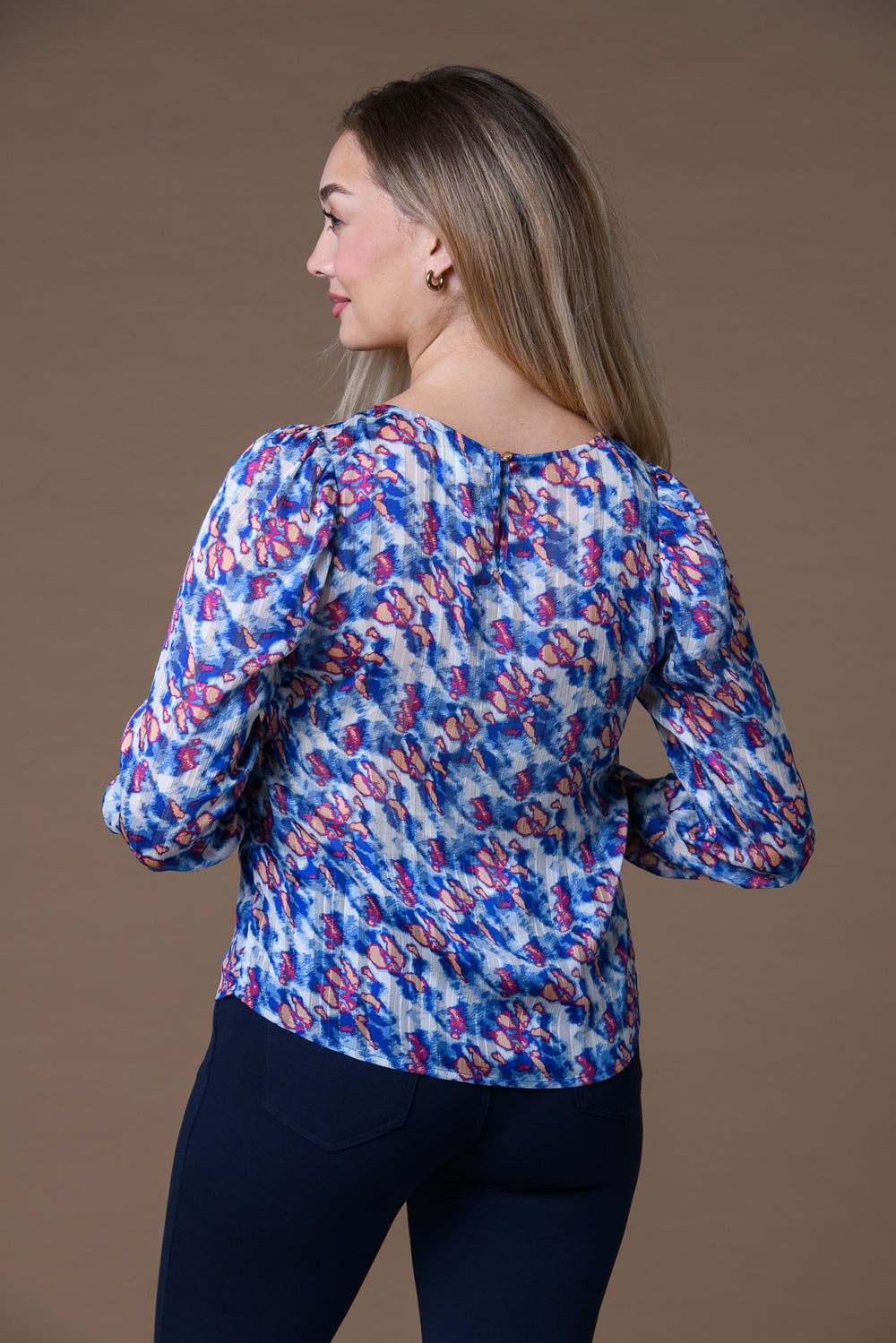 Lurex Print Top T174407 Blue