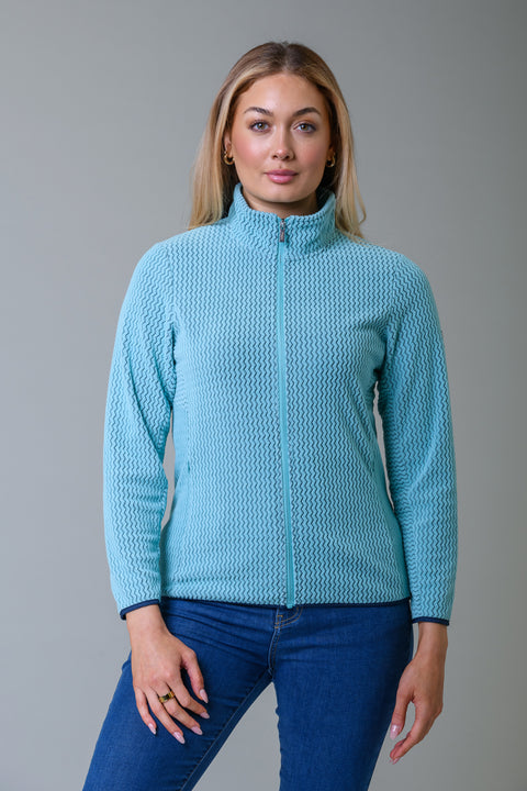 Zig Zag Full Zip Top GREEN
