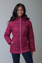 Designer Diamond Quilt Jacket WZODW WINE